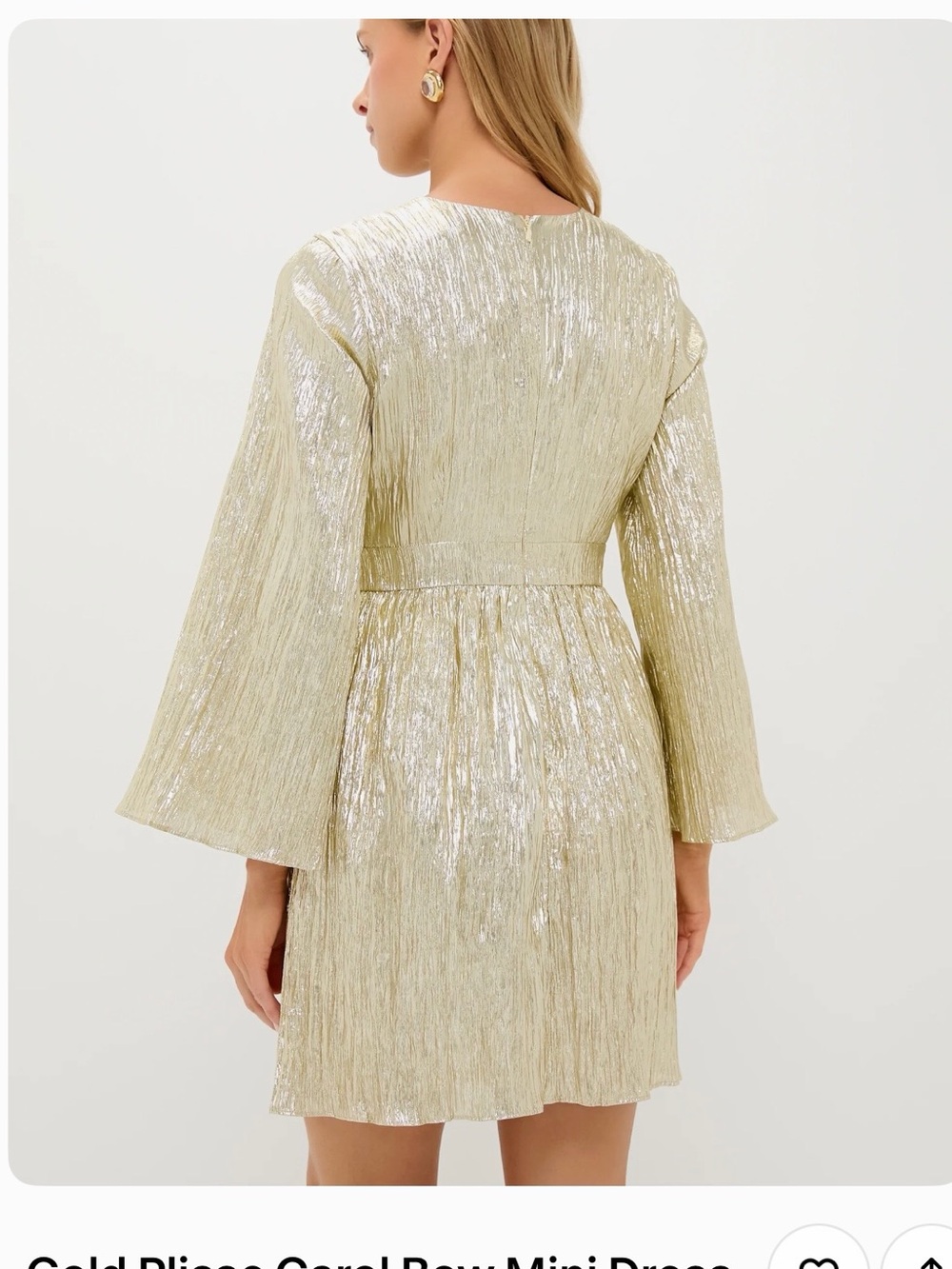 Gold Metallic Tie-Waist Mini Dress - Picture 6 of 16